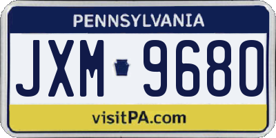 PA license plate JXM9680
