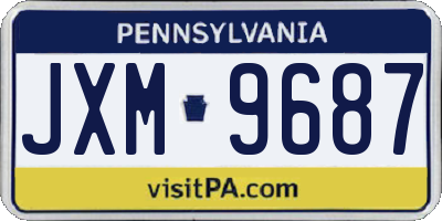 PA license plate JXM9687