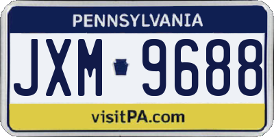 PA license plate JXM9688