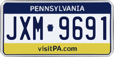 PA license plate JXM9691