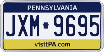 PA license plate JXM9695