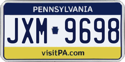 PA license plate JXM9698