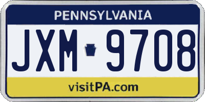 PA license plate JXM9708