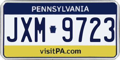 PA license plate JXM9723