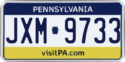 PA license plate JXM9733