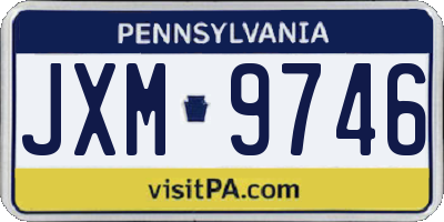 PA license plate JXM9746