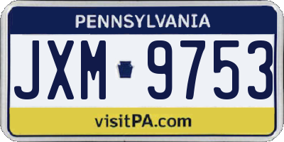PA license plate JXM9753
