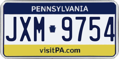 PA license plate JXM9754