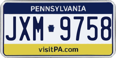 PA license plate JXM9758