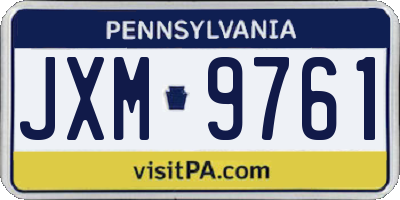 PA license plate JXM9761