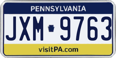 PA license plate JXM9763