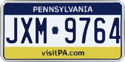PA license plate JXM9764
