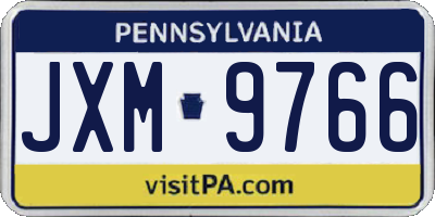 PA license plate JXM9766