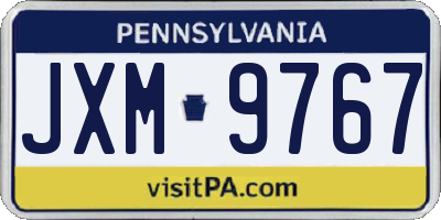 PA license plate JXM9767