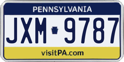 PA license plate JXM9787