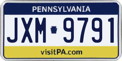 PA license plate JXM9791