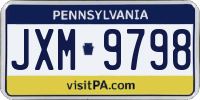 PA license plate JXM9798