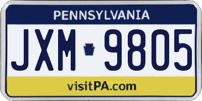 PA license plate JXM9805
