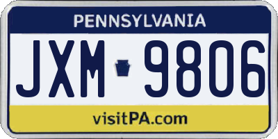 PA license plate JXM9806