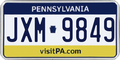 PA license plate JXM9849