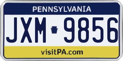 PA license plate JXM9856