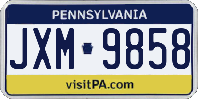 PA license plate JXM9858