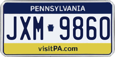 PA license plate JXM9860