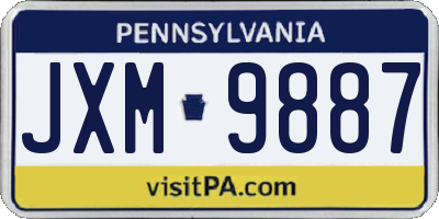 PA license plate JXM9887
