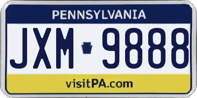 PA license plate JXM9888