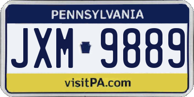 PA license plate JXM9889