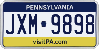 PA license plate JXM9898