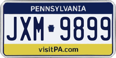 PA license plate JXM9899