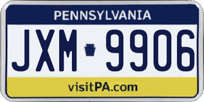 PA license plate JXM9906