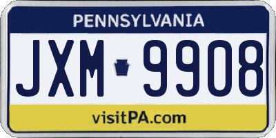 PA license plate JXM9908