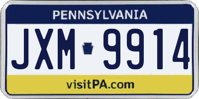 PA license plate JXM9914