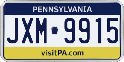 PA license plate JXM9915