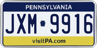 PA license plate JXM9916