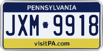 PA license plate JXM9918