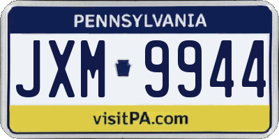 PA license plate JXM9944