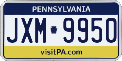 PA license plate JXM9950