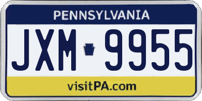 PA license plate JXM9955