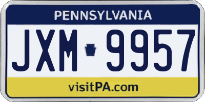 PA license plate JXM9957