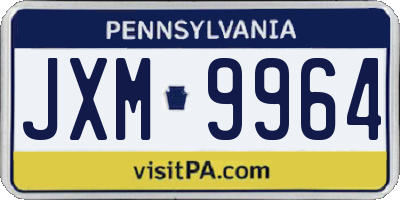 PA license plate JXM9964