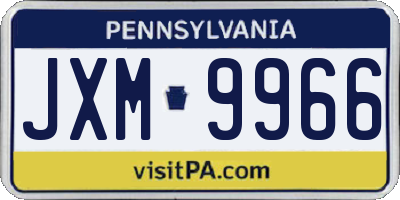 PA license plate JXM9966