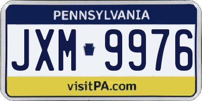 PA license plate JXM9976
