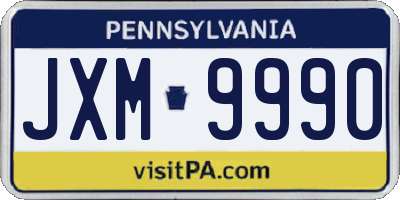 PA license plate JXM9990