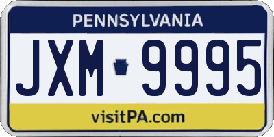PA license plate JXM9995