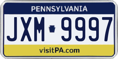 PA license plate JXM9997