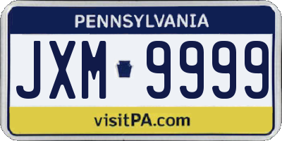 PA license plate JXM9999