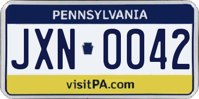 PA license plate JXN0042